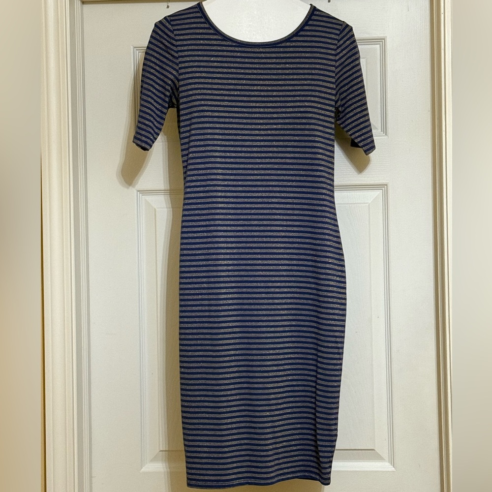 Striped Navy and Gold Women’s Dress
